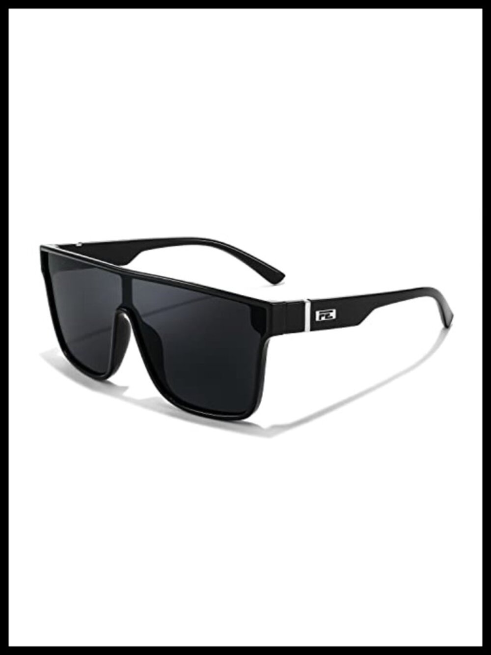 Oversized Mirrored Single Lens Sunglasses UV400 Protection